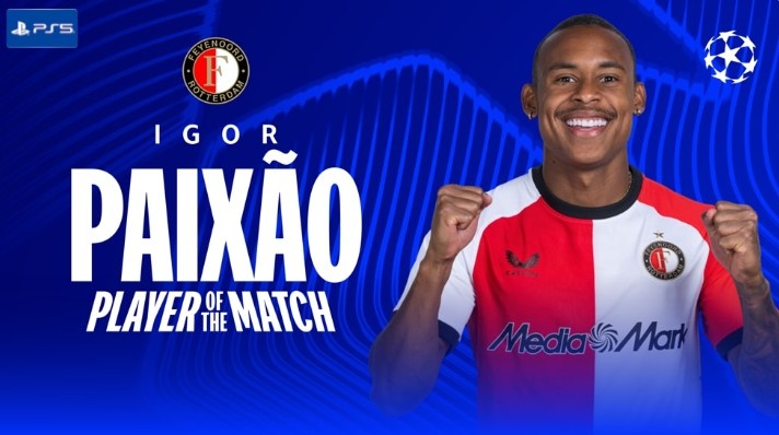  打進制勝進球！派修當選費耶諾德1-0AC米蘭一役全場最佳
