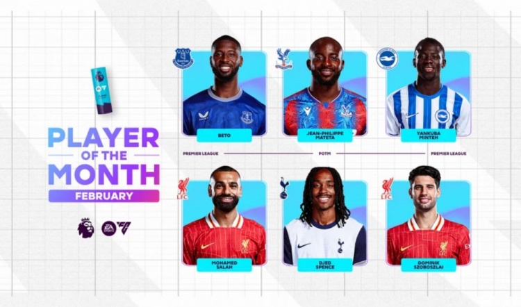  英超2月最佳候選：貝托、馬特塔、明特、薩拉赫、斯賓塞、索博