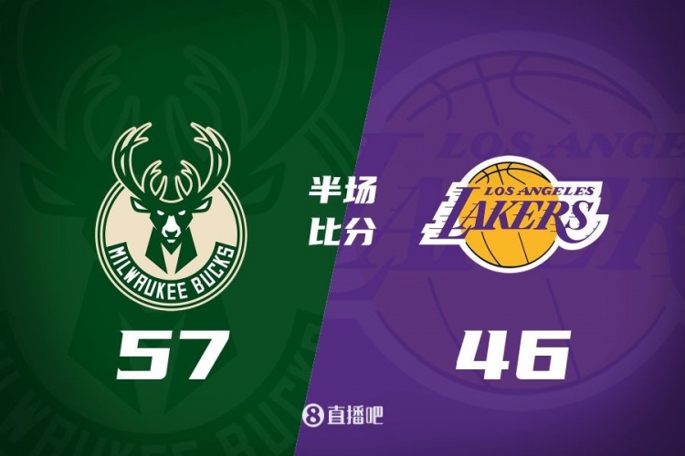  讓一套首發(fā)！布朗尼8分全隊(duì)最高 字母13+3 湖人半場落后雄鹿11分